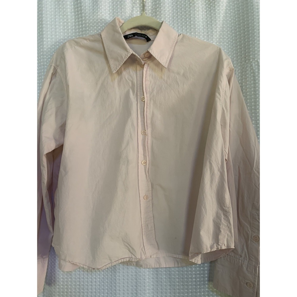 Zara womens‎ medium long sleeve pink blouse